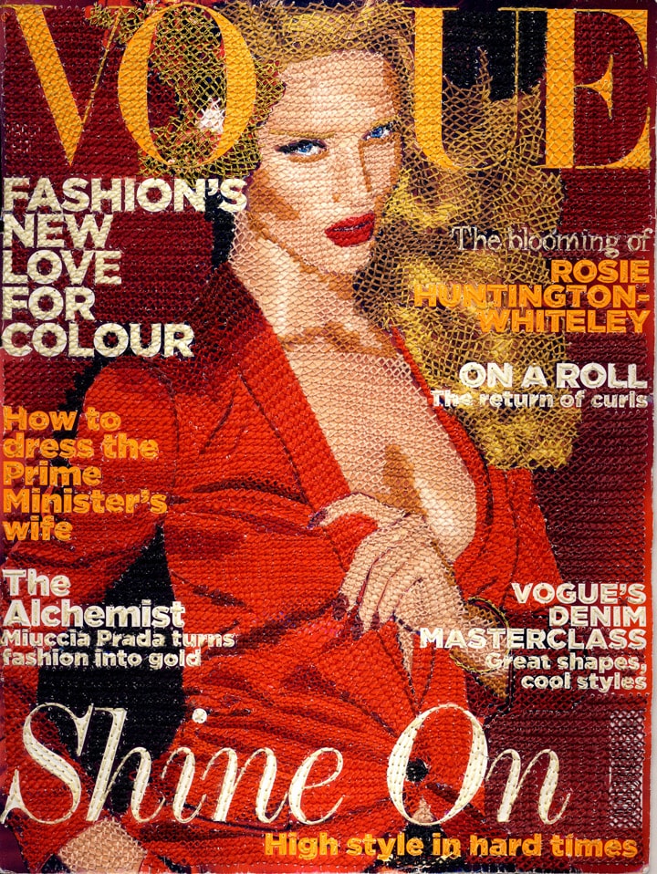 Vogue front cover embroidered by Inge Jacobsen in 2011