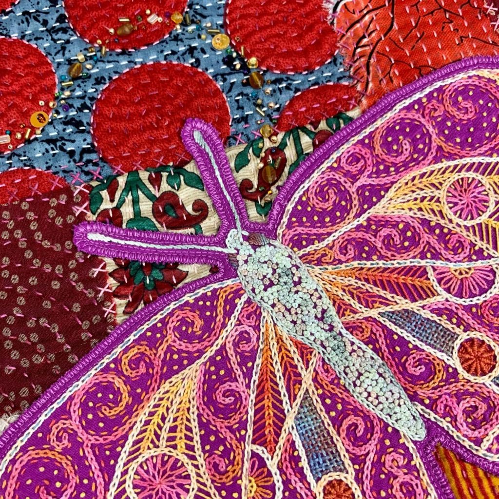 Butterfly stitches quilt by Catherine Redford