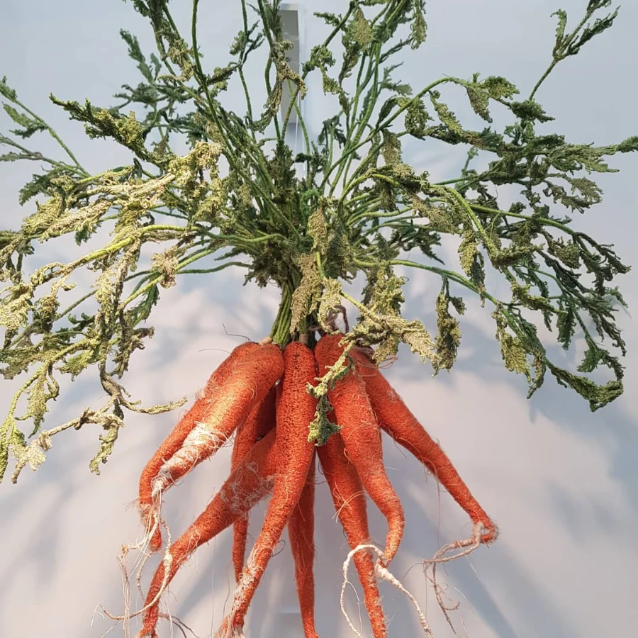 Realistic fresh vegetables created by textile artist Cabbages and Nettles