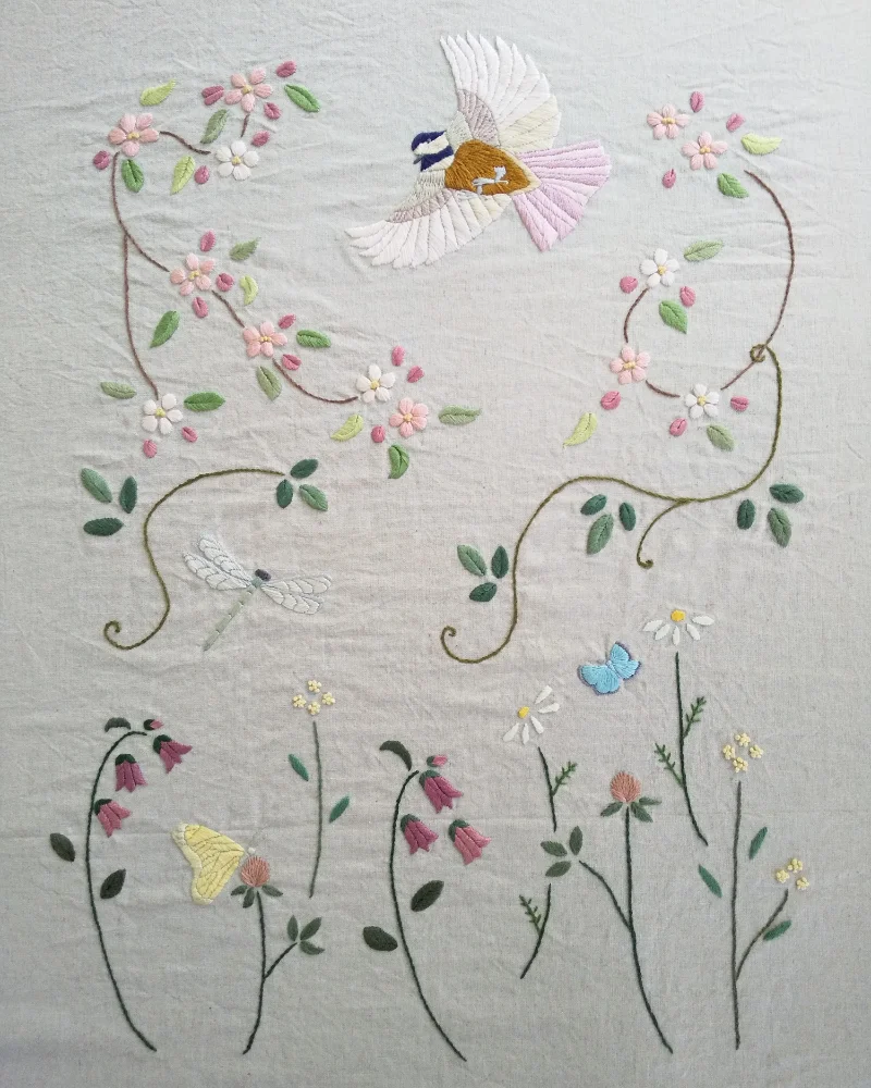 The Apple Orchard Hand embroidery by Noriko Livingstone