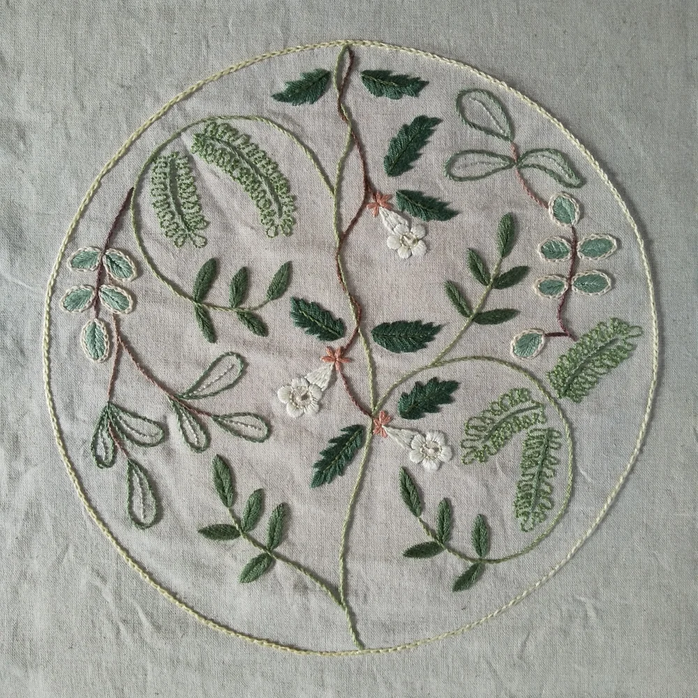 Abelia Hand Embroidery in Bloom by Noriko Livingstone