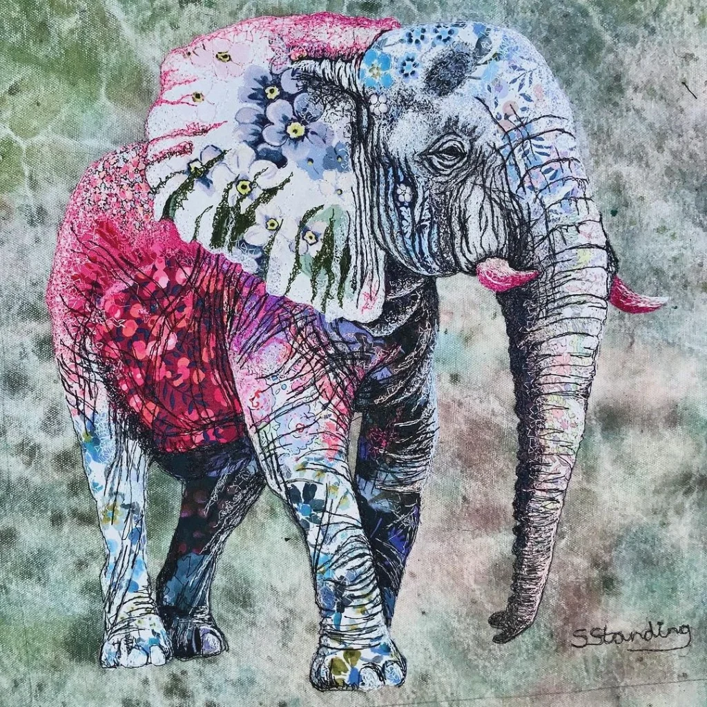 Vibrant African inspired textile artwork by Sophie Standing