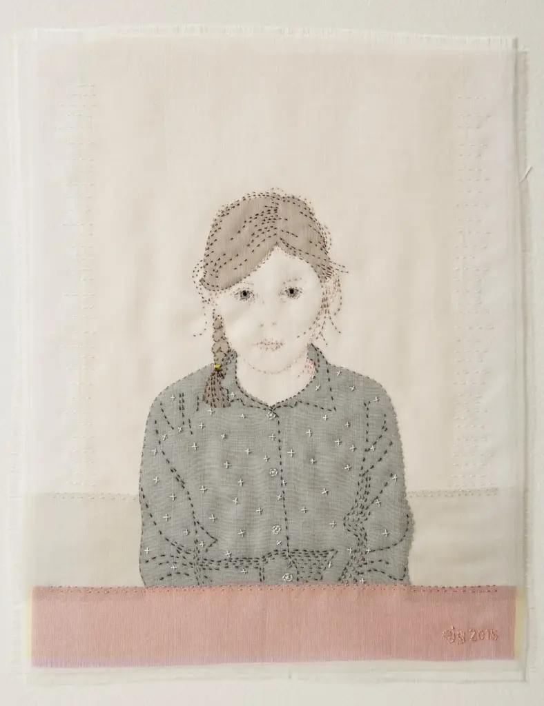 Hand stitched portrait by Emily Jo Gibbs