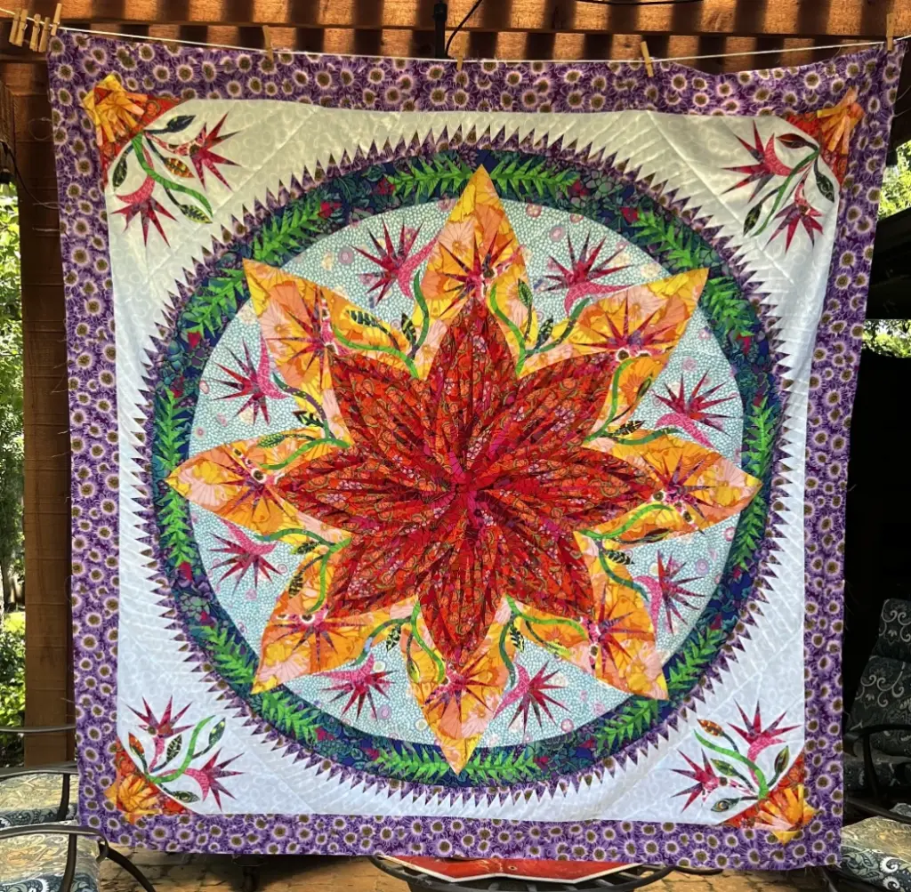 Patchwork and quilting artwork by bursary finalist Caryl Hennen