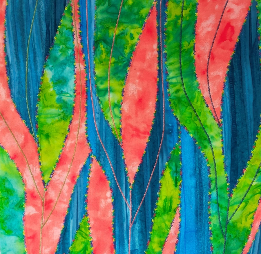 Strappy leaves patchwork and quilting technique by Do Adams