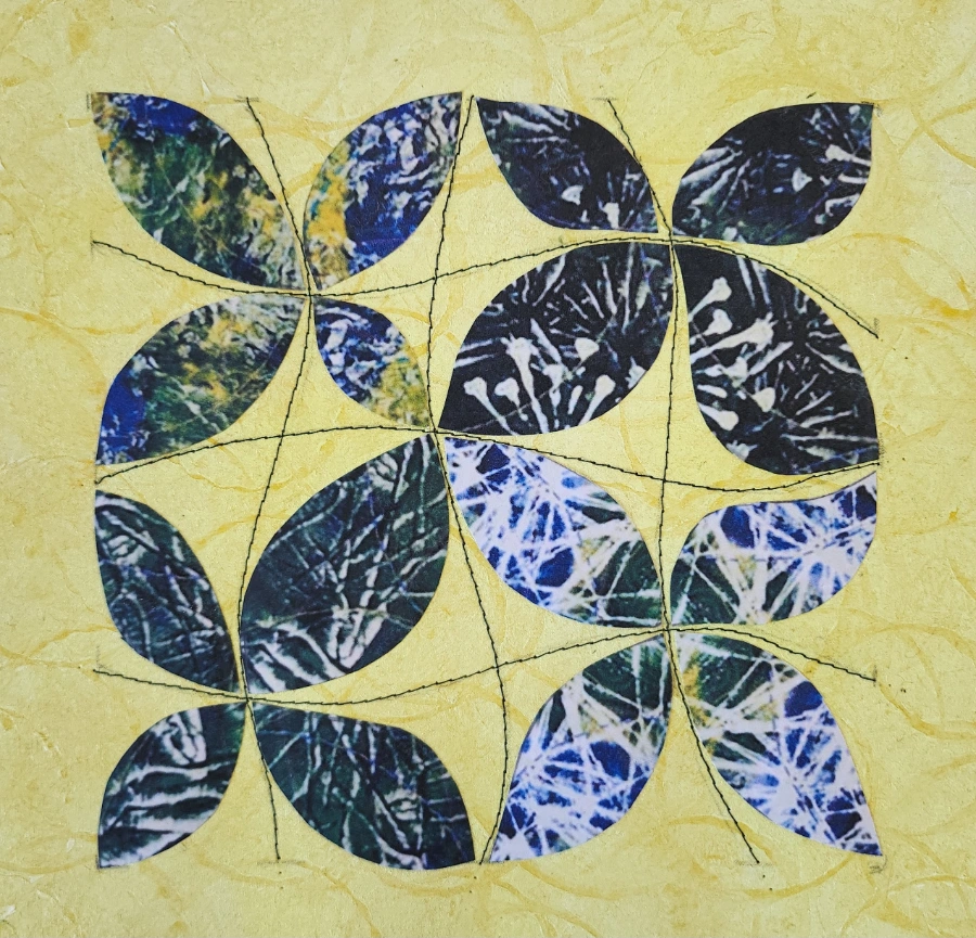 Beautiful Transfer Paper Leaves by Patchwork and Quilting graduate, Lyn White