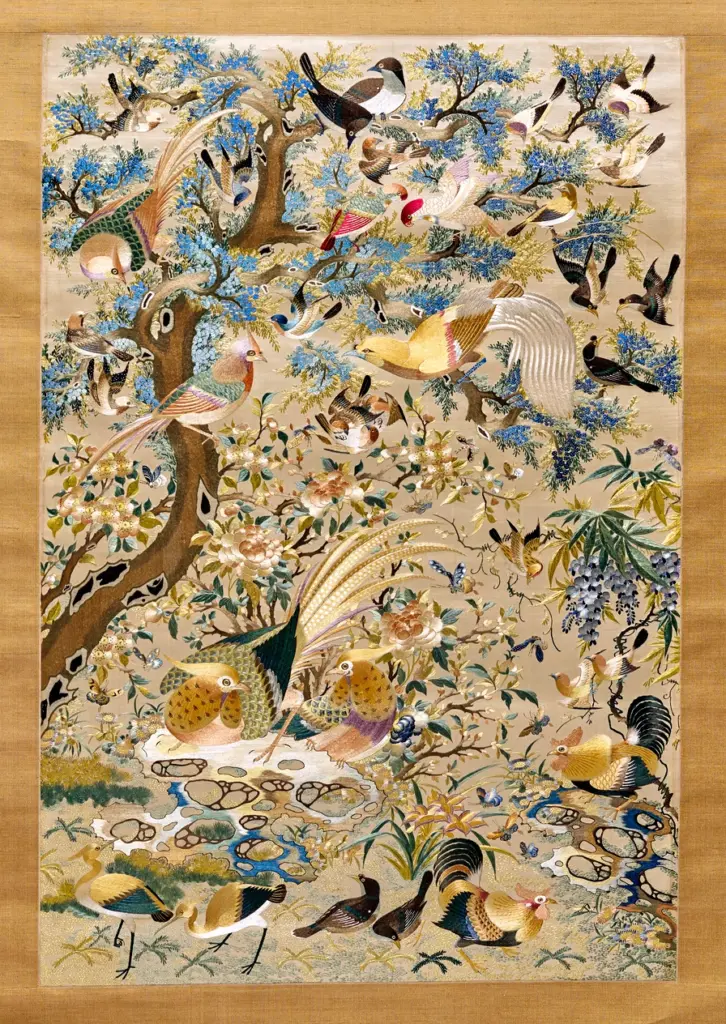 A more modern example of traditional silk embroidery
