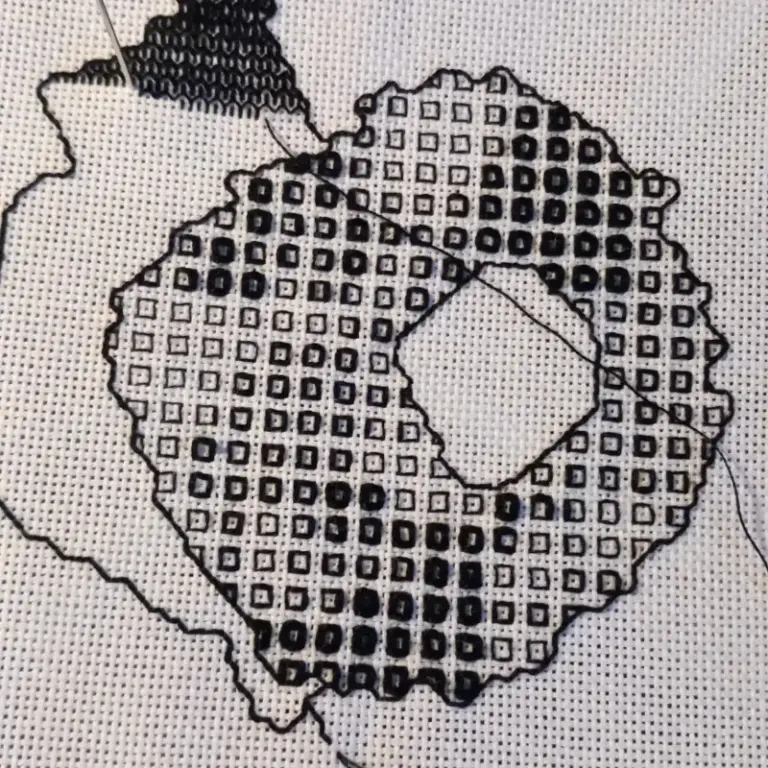 Blackwork embroidery by Rachel Ball