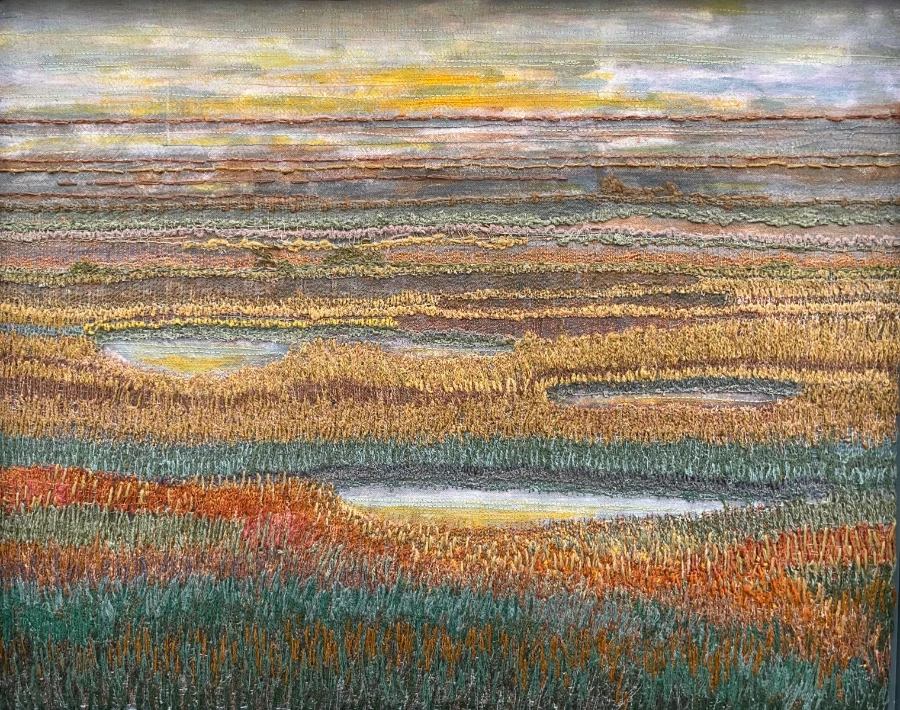 Pale Water, Machine Embroidery by Jan Beaney