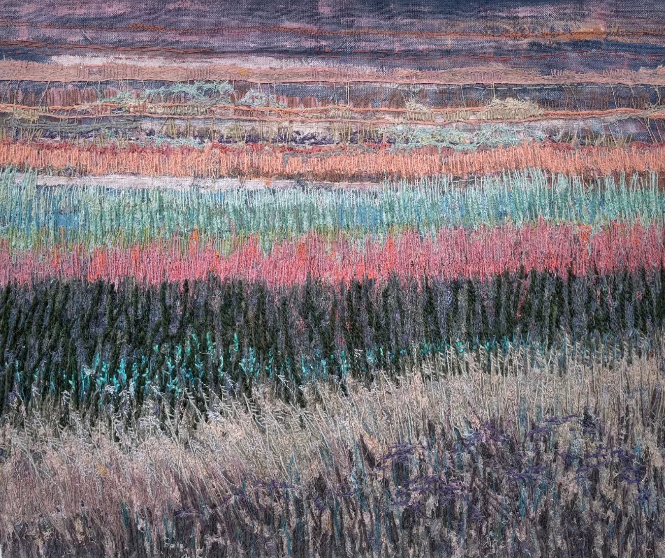 Wetlands. soluble fabric machine embroidery by Jan Beaney
