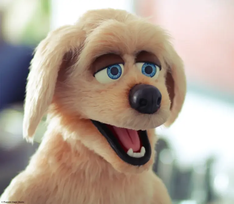 Dog puppet close up by Daniel Byrne